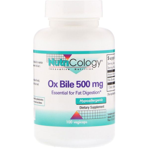 

Экстракт бычьей желчи Ox Bile Nutricology 500 мг 100 капсул (NC025)