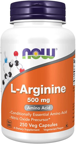 

L-Аргинин L-Arginine Now Foods 500 мг 250 капсул (NF119)