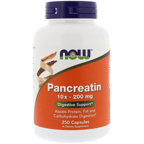 

Панкреатин Pancreatin Now Foods 10X 200 мг 250 капсул (NF544)