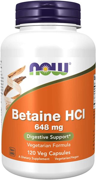 

Бетаин гидрохлорид Betaine HCL Now Foods 648 мг 120 капсул (NF146)
