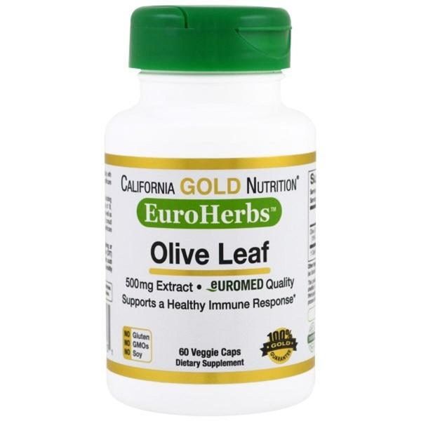 

Экстракт листьев оливы Olive Leaves California Gold Nutrition 500 мг 60 капсул (CG007)