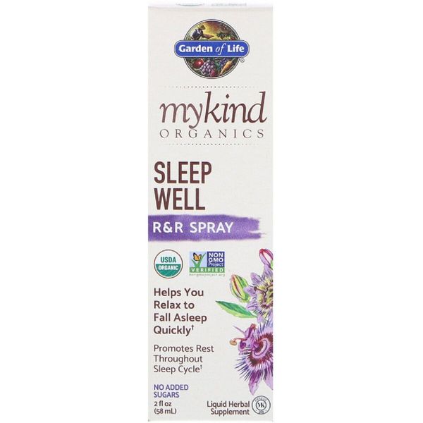 

Органическая травяная смесь для сна Sleep Well MyKind Organics Garden of Life спрей 58 мл (GOL017)