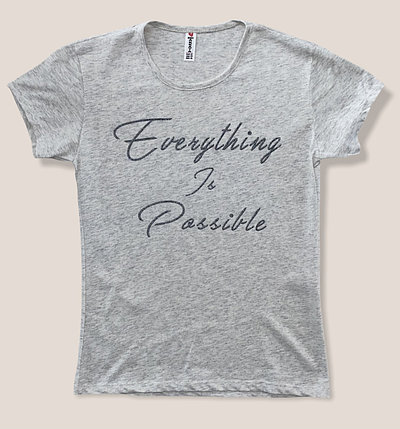 

Жіноча Футболка HAZARD Напис Everything is possible сірий 22123, Жіноча Футболка HAZARD Напис Everything is possible сірий 22123 (L (48))