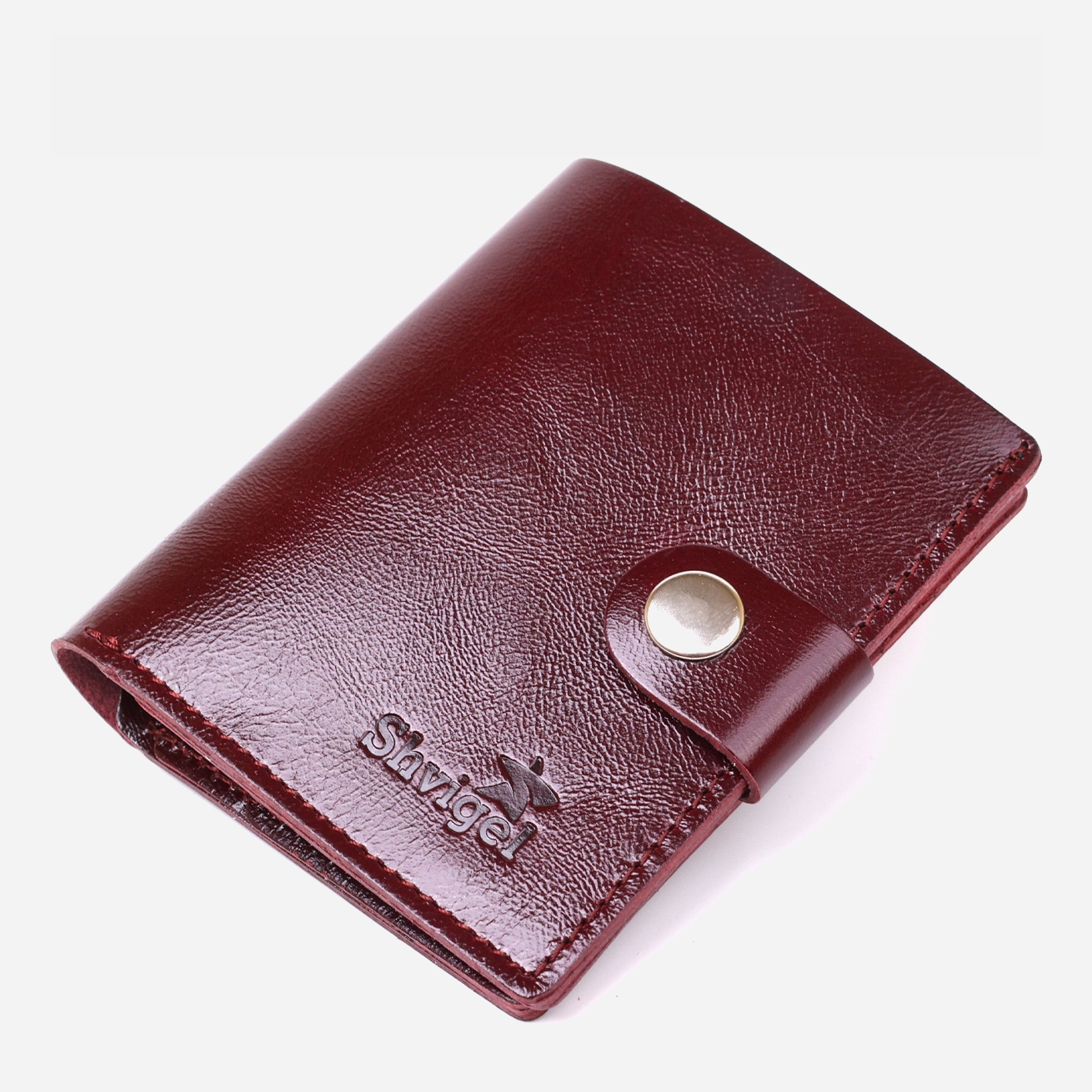 Акція на Шкіряний гаманець жіночий Shvigel leather-16505 Бордовий від Rozetka