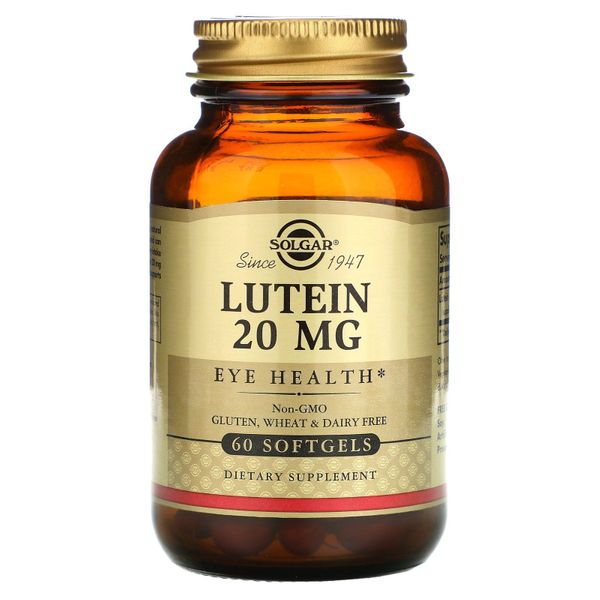 

Лютеин Lutein Solgar 20 мг 60 капсул (SOL345)