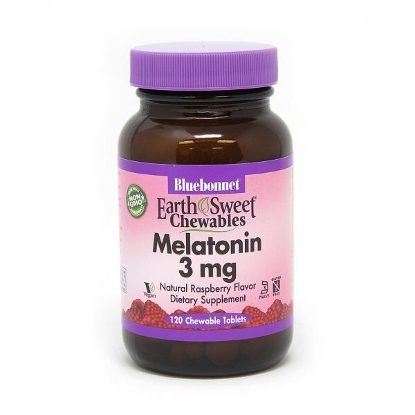 

Мелатонин Melatonin Bluebonnet Nutrition малина 3 мг 120 жевательных таблеток (BB184)