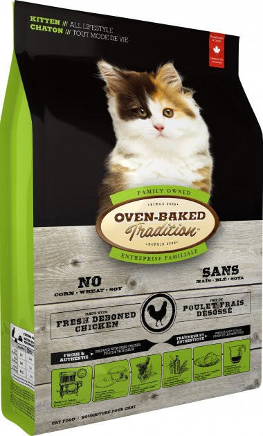 

Сухий корм для кошенят Oven-Baked Tradition зі свіжим м'ясом курки 1.13 кг