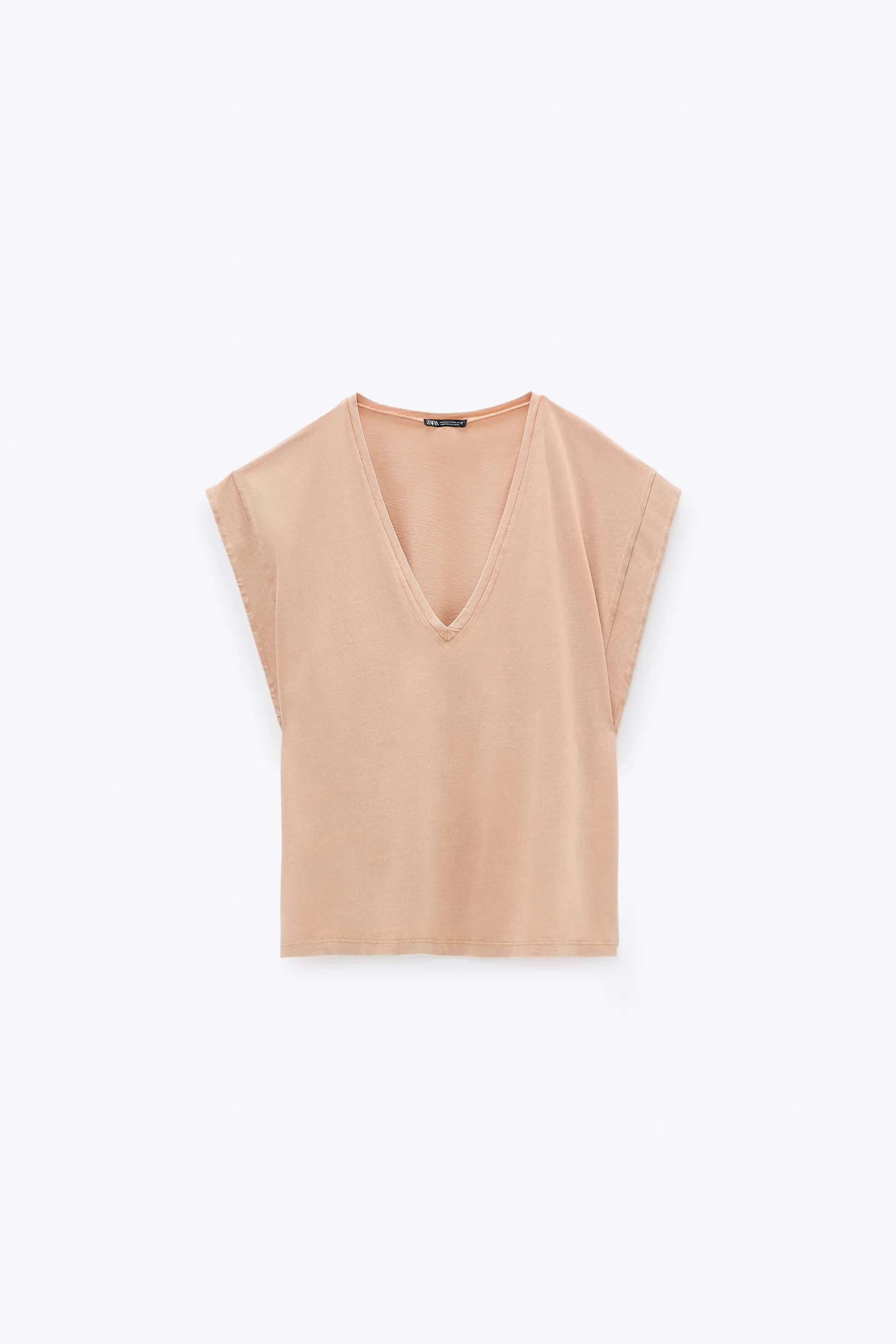 

Футболка Zara  персиковый 4424315696, Футболка Zara S персиковый 4424315696