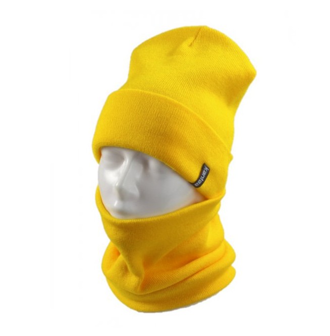 

Вязаная шапка КАНТА Fashion Hat с Buff снуд унисекс 57-58 Желтый (685)