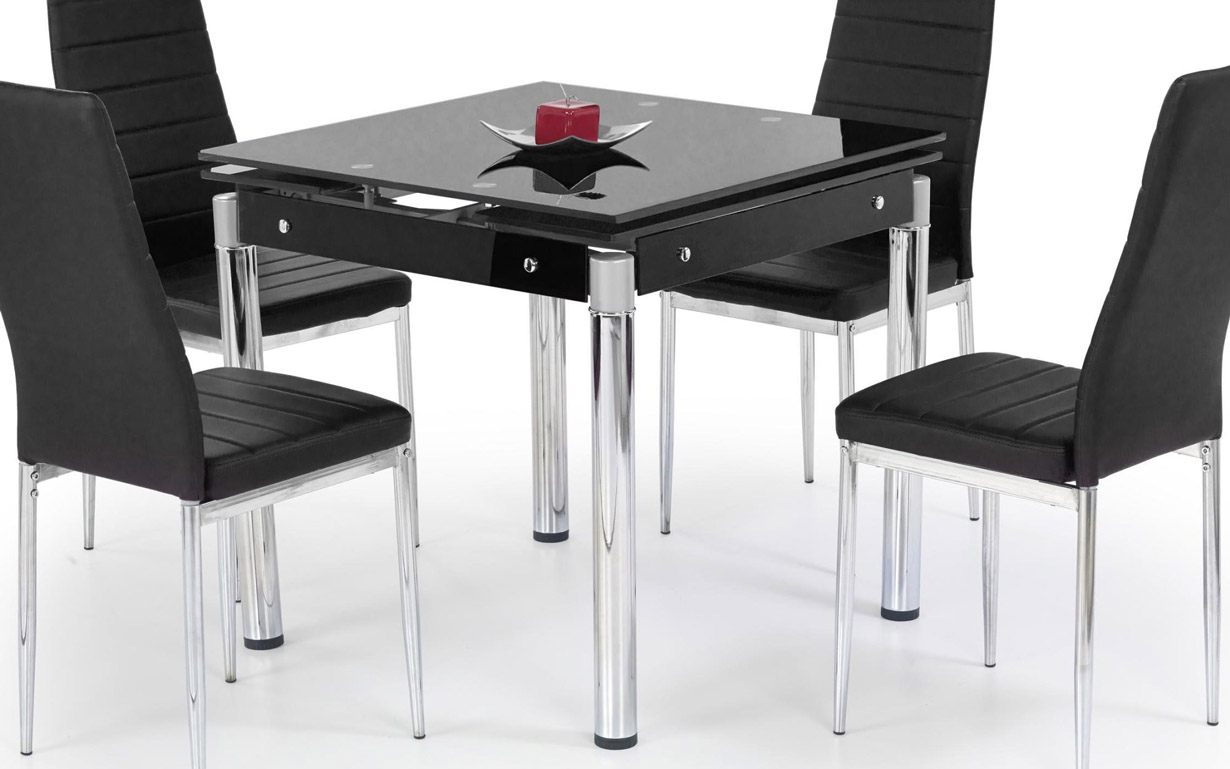

Стол обеденный Kent chrome steel black Halmar
