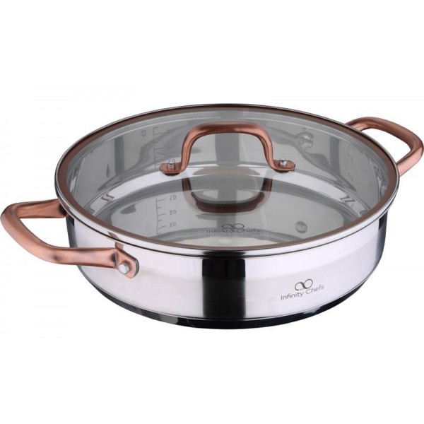 

Сотейник Bergner Infinity Chefs Ø28см со стеклянной крышкой (3.8л)