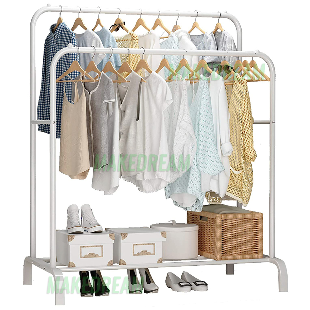 

Двойная стойка вешалка для одежды и обуви Loft Rack напольная стальная 145см White