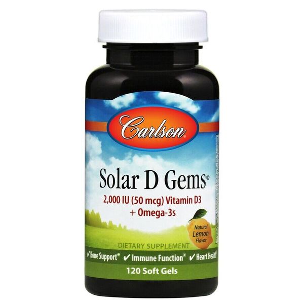 

Рыбий жир с витамином D Solar D Gems Carlson Labs лимон 120 капсул (CAR112)