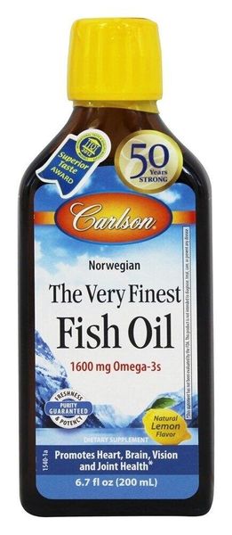 

Рыбий жир The Very Finest Fish Oil Carlson Labs лимон 200 мл (CAR089)