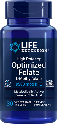 

Витамин В9 Фолат Optimized Folate Life Extensions 5000 мкг 30 таблеток (LE040)