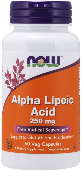 

Альфа-липоевая кислота Alpha Lipoic Acid Now Foods 250 мг 60 капсул (NF066)