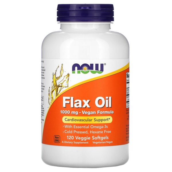 

Льняное масло HI-LIGNAN Flax Oil Now Foods 1000 мг 120 капсул (NF462)