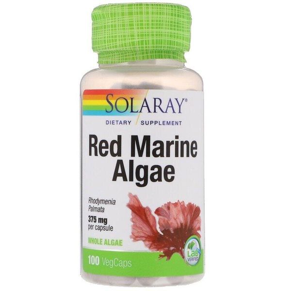 

Красные водоросли Red Marine Algae Solaray 375 мг 100 капсул (SR106)