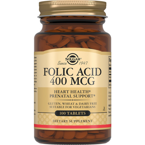 

Фолиевая Solgar Кислота (В9), Folic Acid, 400 мкг, 100 таблеток (033984010802)