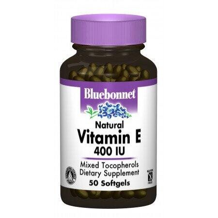 

Витамин Е Vitamin E 400IU Bluebonnet Nutrition 400 МЕ 50 капсул (BB053)