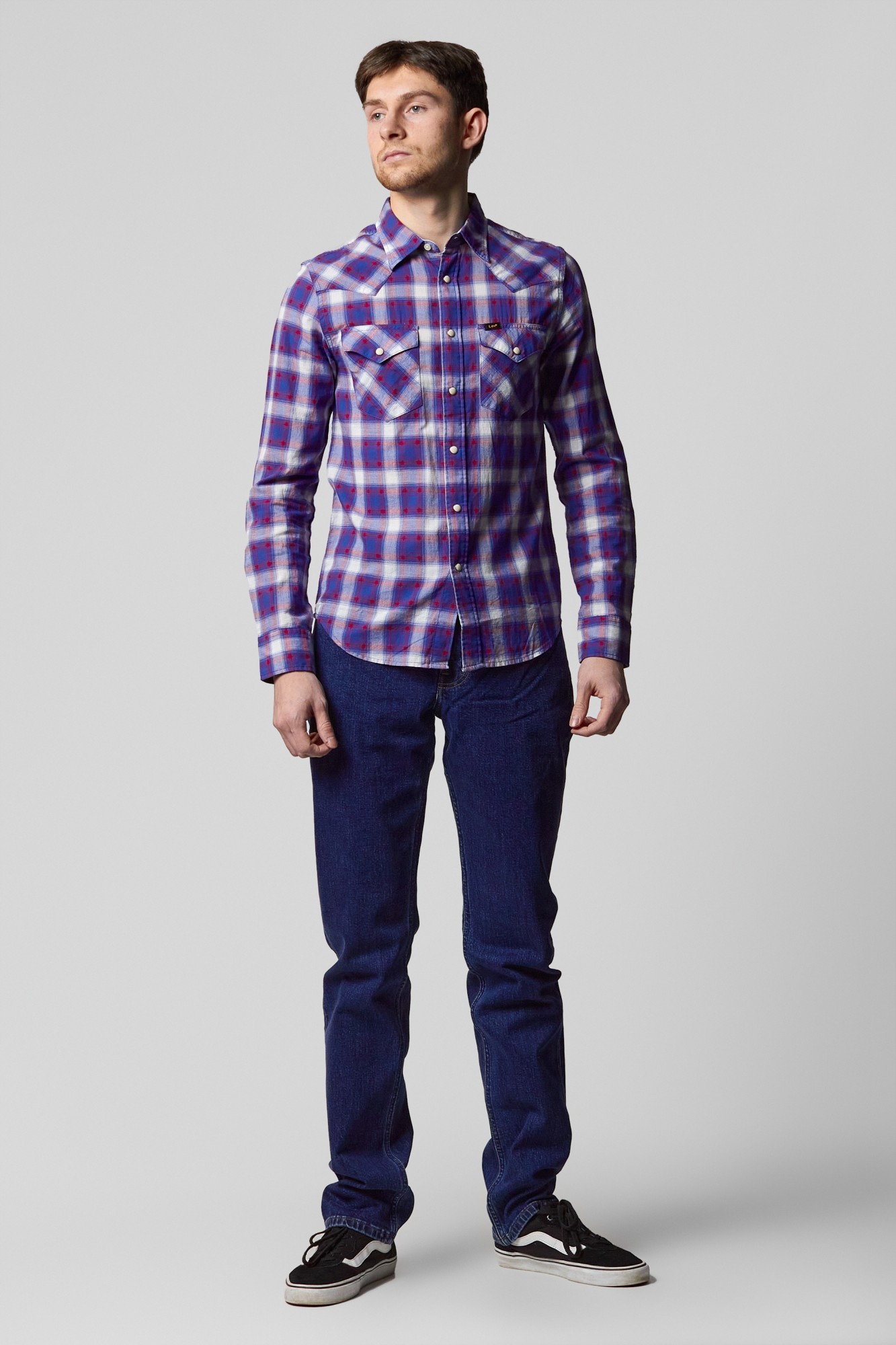 

Рубашка Lee Western Shirt Slim Fit Синий, красный -00, Рубашка Lee Western Shirt Slim Fit Синий, красный S-00