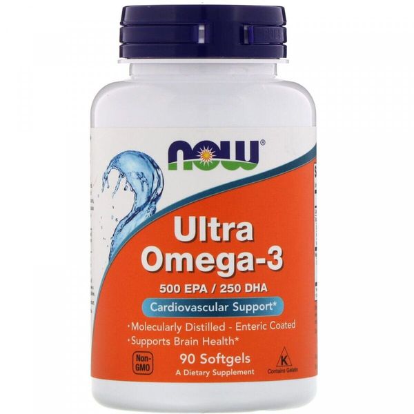 

Рыбий жир Омега 3 Ultra Omega 500 EPA/250 DHA Now Foods 90 капсул (NF815)