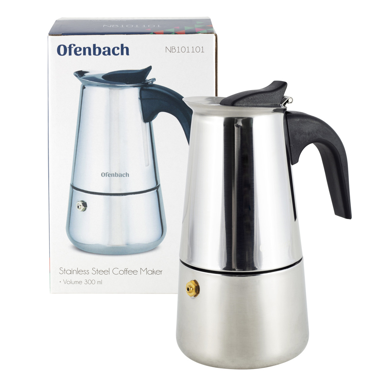 

Кофеварка гейзерная Ofenbach 300мл из алюминия KM-101105