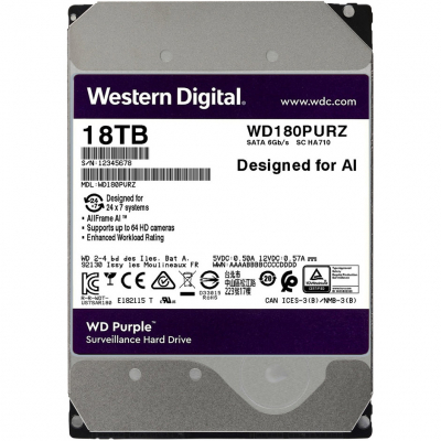 

Жорсткий диск 3.5" 18TB WD (WD180PURZ)