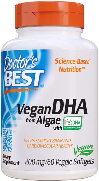 

Веганский DHA Vegan DHA from Algae with Life's DHA Doctor's Best 200 мг 60 капсул (DB142)