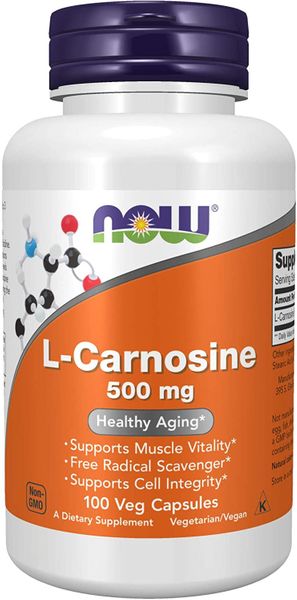 

L-Карнозин L-Carnosine Now Foods 500 мг 100 капсул (NF091)