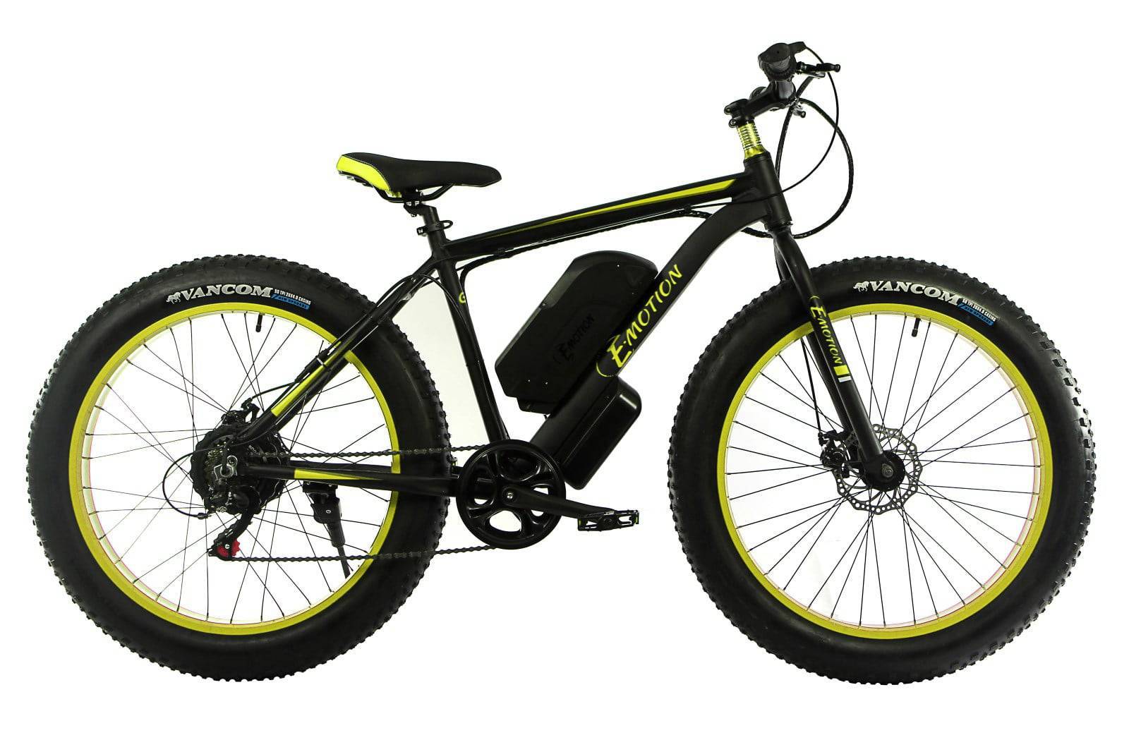 

Электровелосипед E-motion Fatbike GT 48V 15Ah 1000W 26" / рама 19" чёрно-жёлтый (EFBGT48151000-BY)