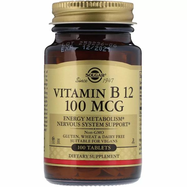 

Витамин В12 Vitamin B12 Solgar 100 мкг 100 таблеток (SOL055)