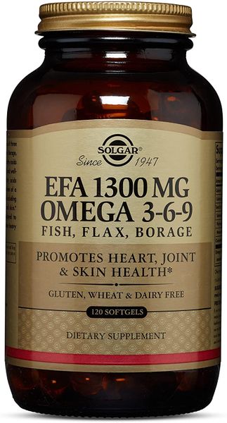 

Комплекс Омега 3 6 9 EFA Omega 3-6-9 Solgar 1300 мг 120 капсул (SOL231)