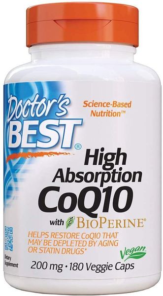 

Коэнзим CoQ10 High Absorption CoQ10 with BioPerine Doctor's Best 200 мг 180 капсул (DB079)