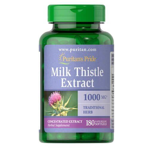 

Расторопша Milk Thistle 4:1 Silymarin Puritan's Pride 1000 мг 180 капсул (PP335)