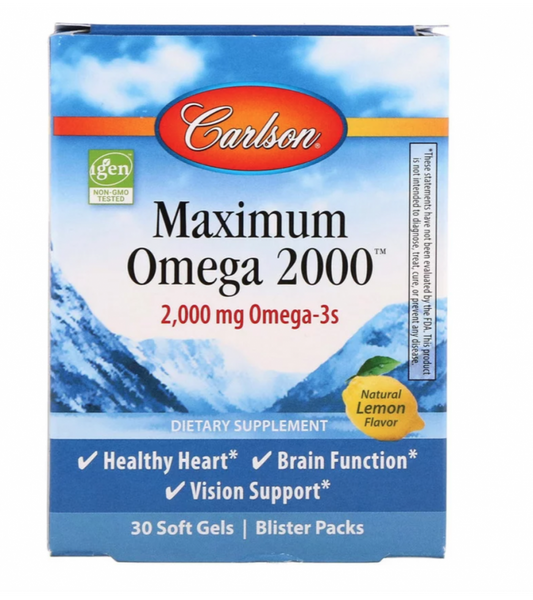 

Рыбий жир Maximum Omega 2000 Carlson Labs 2000 мг лимон 30 капсул (CAR083)