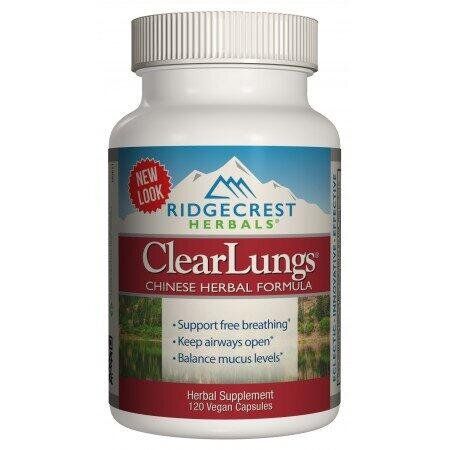 

Комплекс для поддержки легких Clear Lungs Chinese Herbal Formula RidgeCrest Herbals 120 капсул (RCH004)