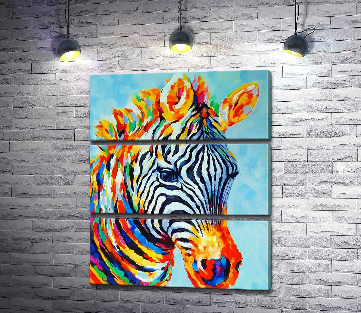 

Модульная картина ArtPoster Богатые на цвета полоски зебры 50x60 см Модуль №13