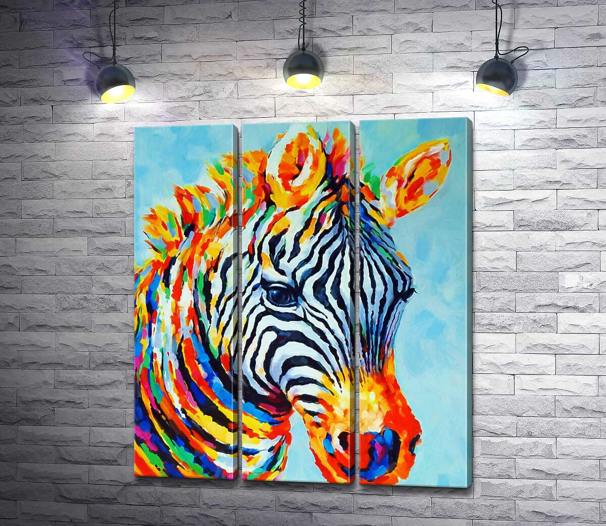 

Модульная картина ArtPoster Богатые на цвета полоски зебры 102x119 см Модуль №11