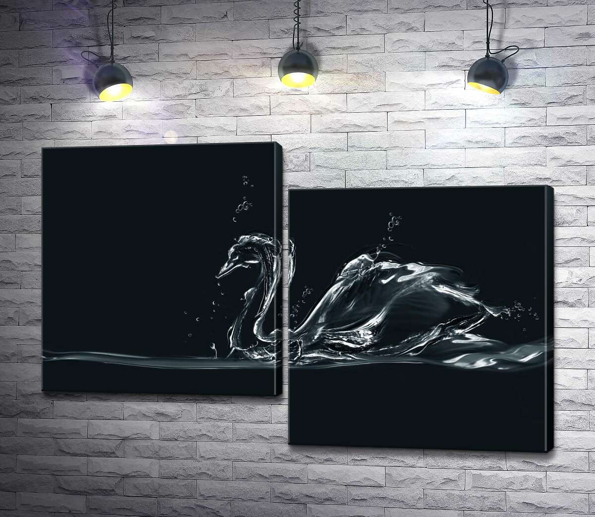 

Модульная картина ArtPoster Волны прозрачной воды в силуэте лебедя 100x66 см Модуль №5