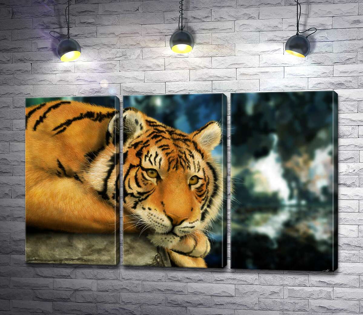 

Модульная картина ArtPoster Бенгальский тигр отдыхает 132x81 см Модуль №11