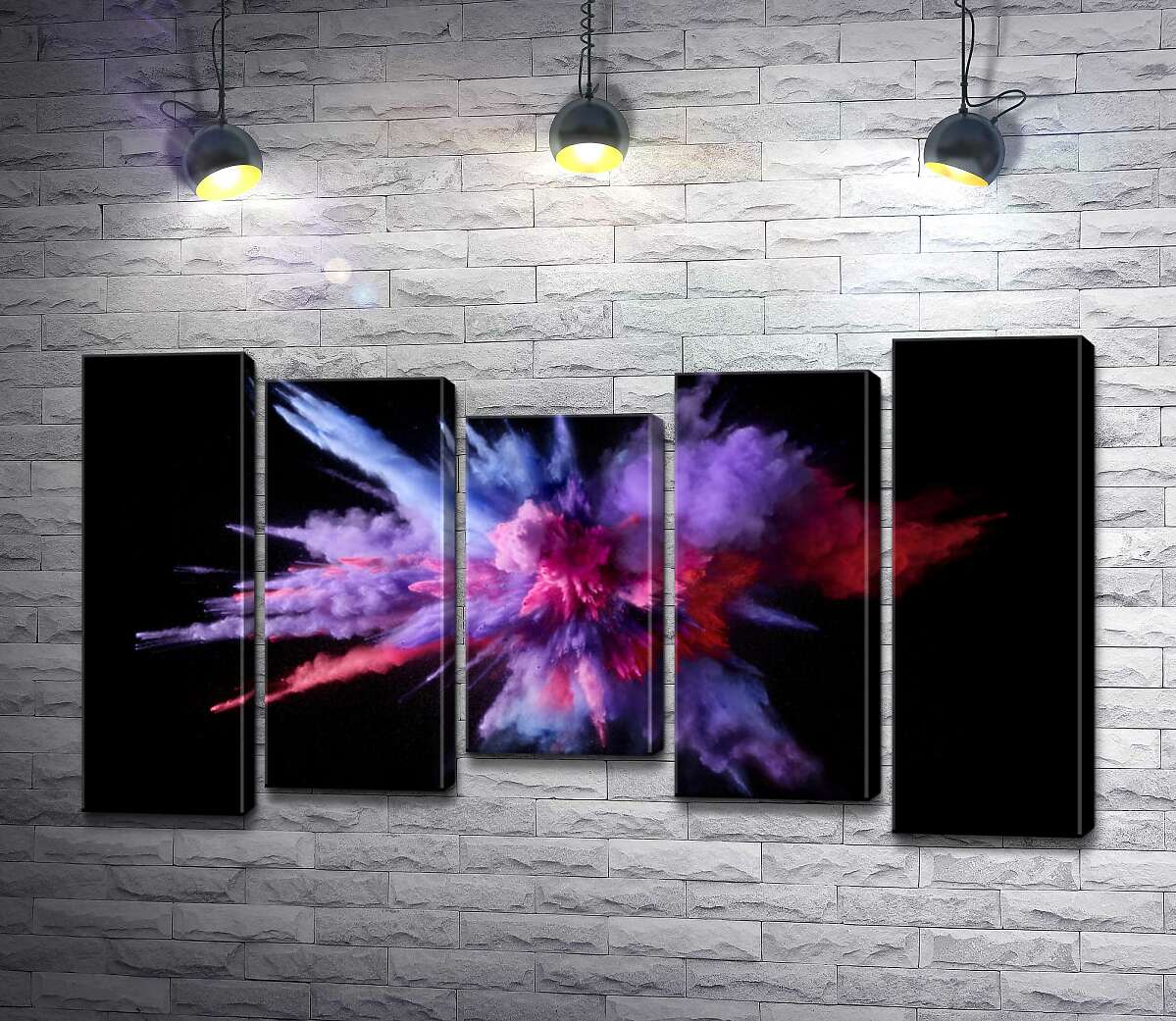 

Модульная картина ArtPoster Взрыв цветов в черном пространстве 130x74 см Модуль №28