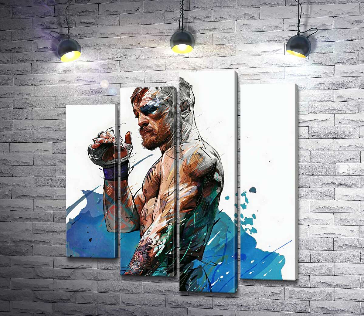 

Модульная картина ArtPoster Боксер Конор Мак-Грегор (Conor McGregor) после победного боя 132x143 см Модуль №21