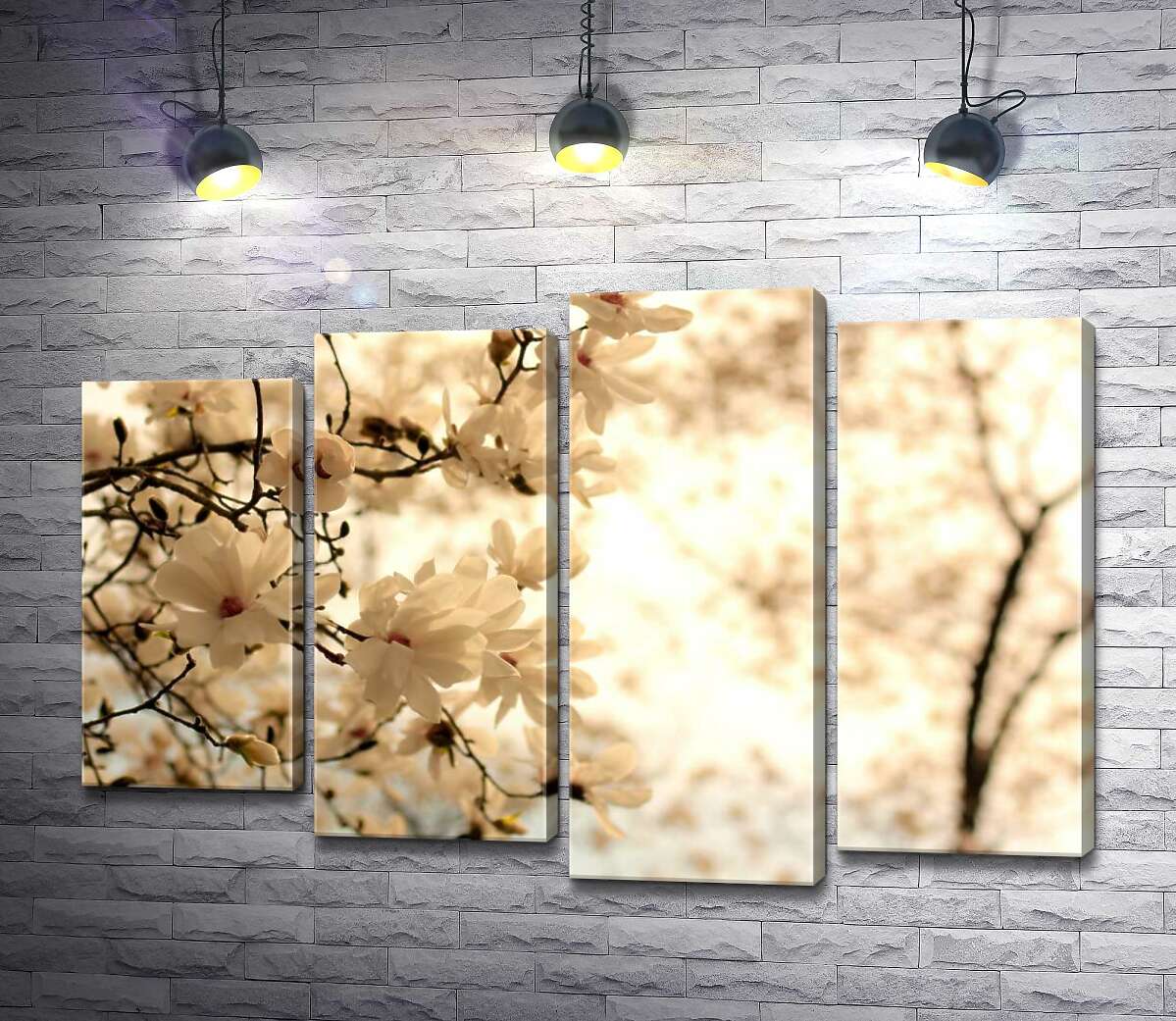 

Модульная картина ArtPoster Весна пришла в сад пышнолистых магнолий 80x54 см Модуль №21