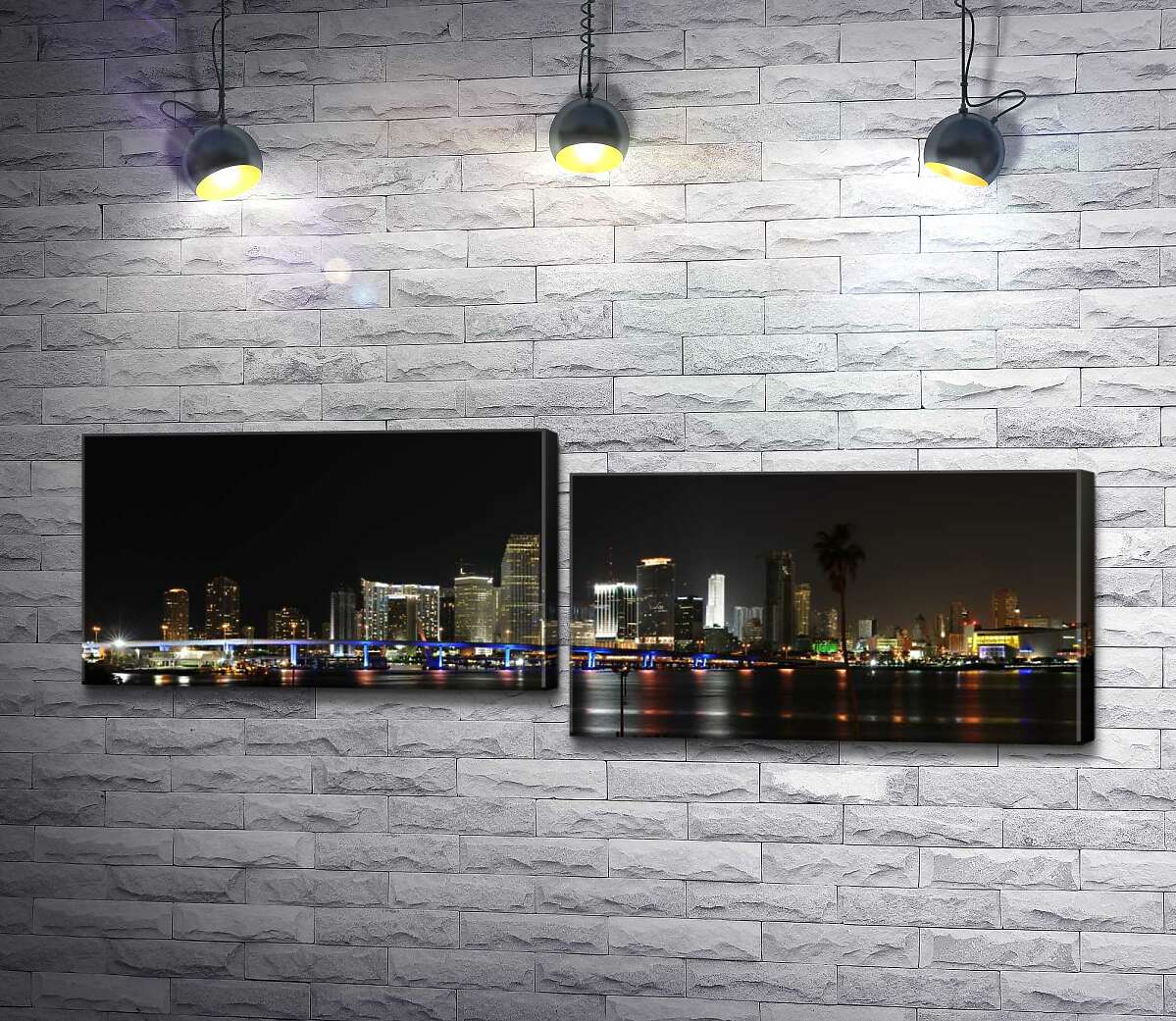 

Модульная картина ArtPoster Вид на "сердце" Майами - район Downtown Miam 130x46 см Модуль №5