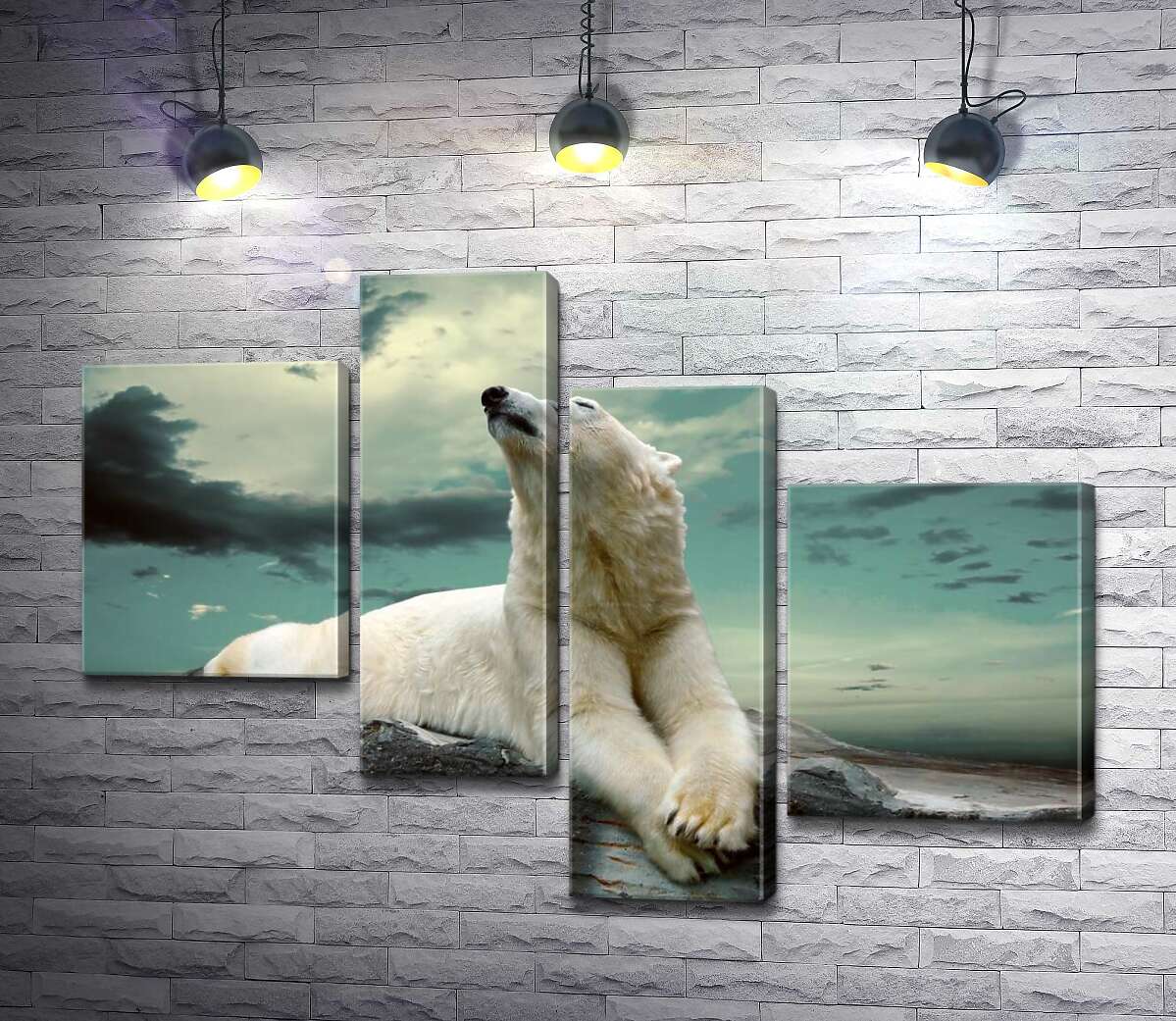 

Модульная картина ArtPoster Белый медведь отдыхает на камне 100x72 см Модуль №20