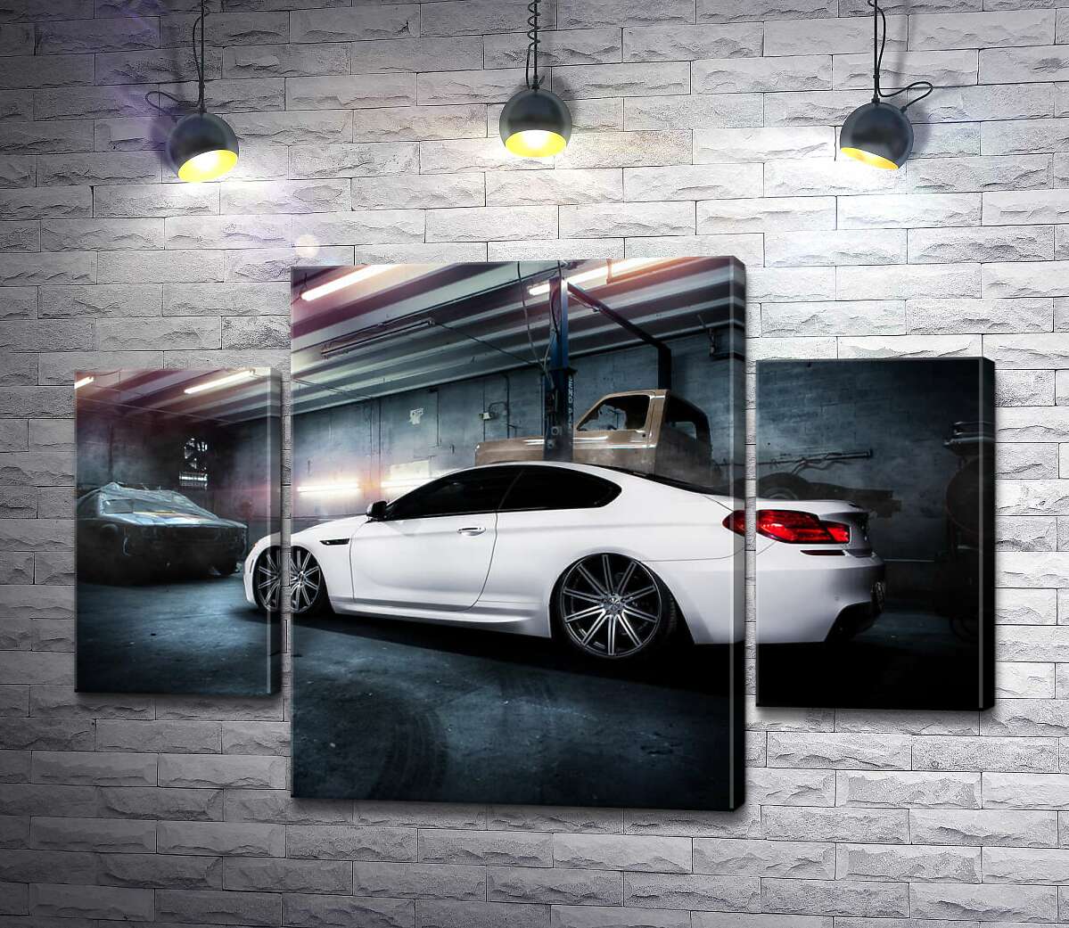 

Модульная картина ArtPoster Белый блеск автомобиля BMW M6 Gran Coupé 80x54 см Модуль №7