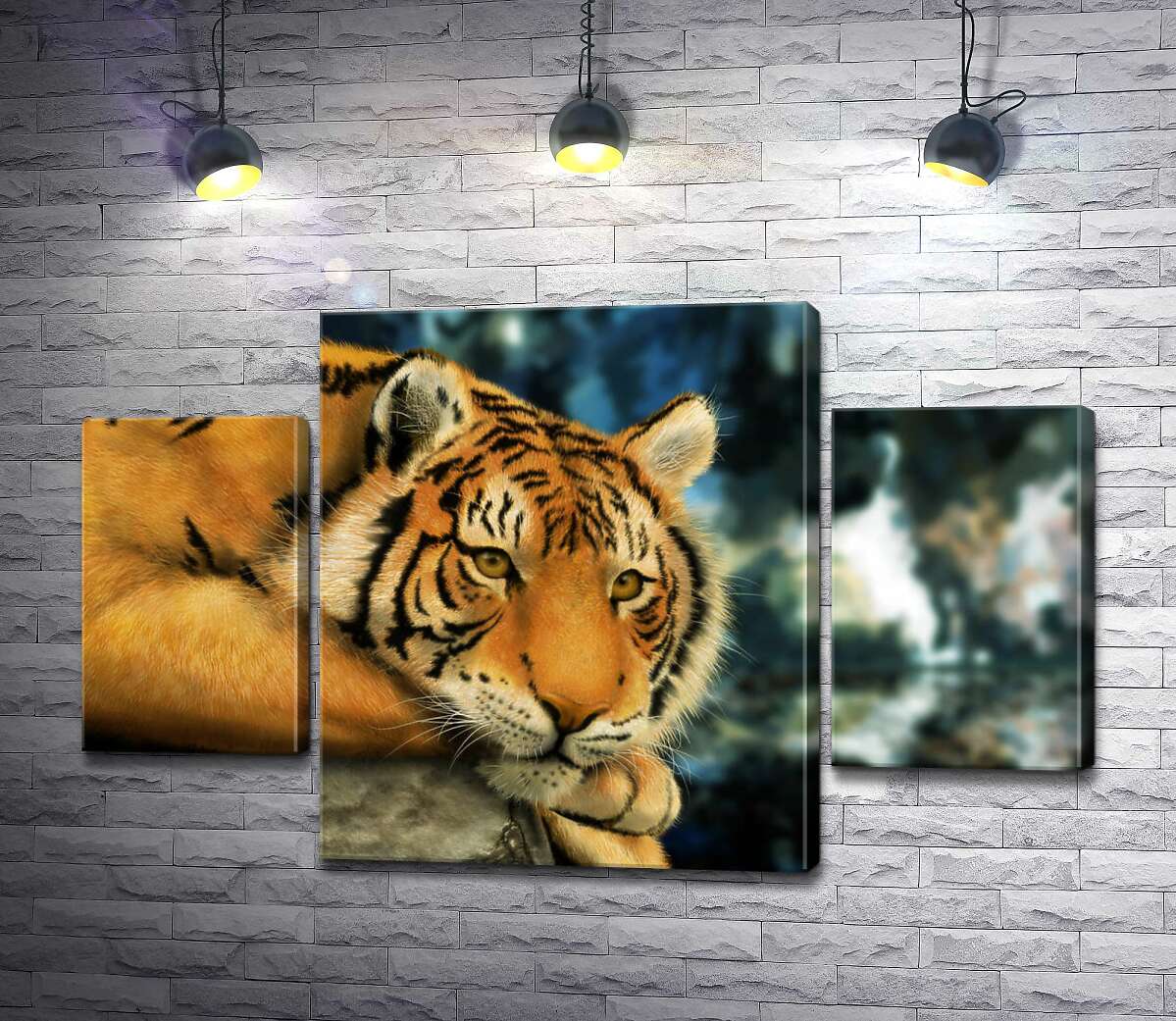 

Модульная картина ArtPoster Бенгальский тигр отдыхает 80x50 см Модуль №7