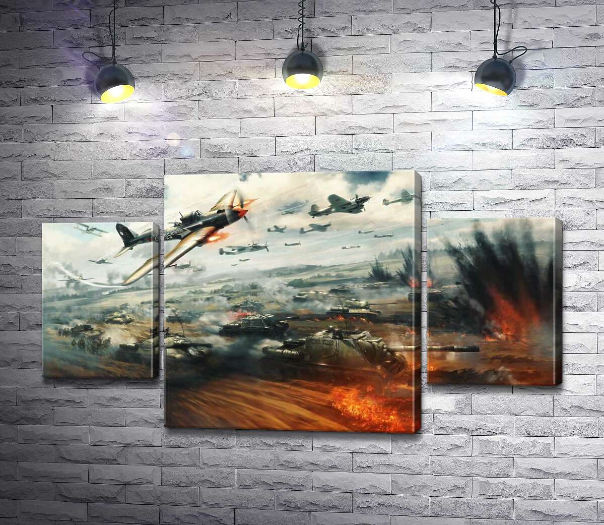 

Модульная картина ArtPoster В аду танкового и авиационного сражения 80x45 см Модуль №7