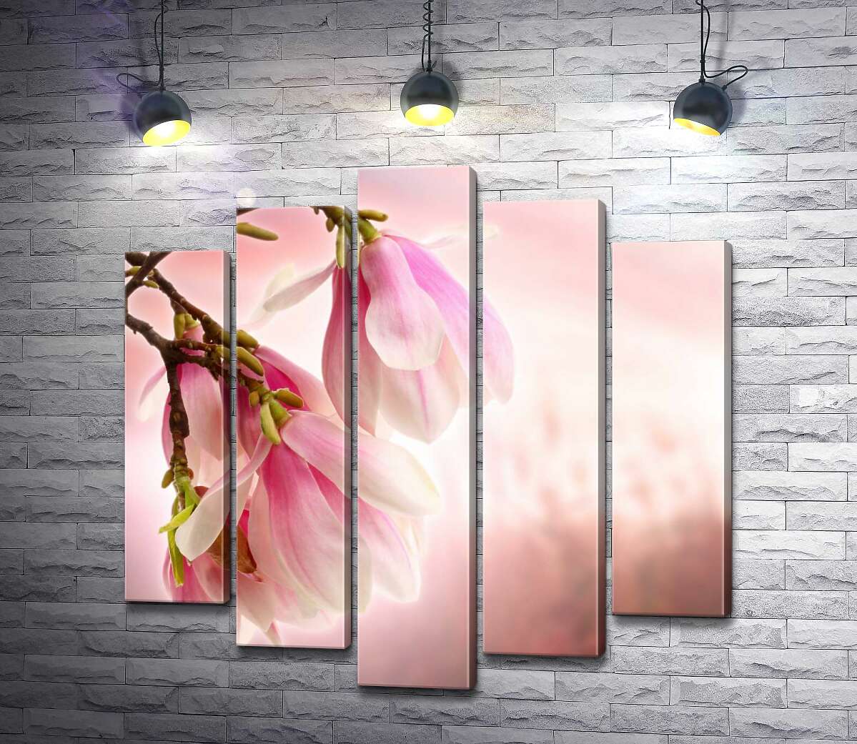 

Модульная картина ArtPoster Весенняя магнолия распускает свои бархатные лепестки 100x100 см Модуль №26